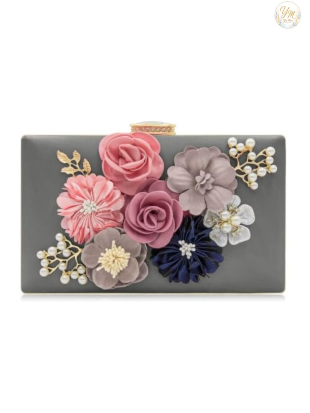 Floral Clutch Purse Women Evening Bag Wedding Party PU